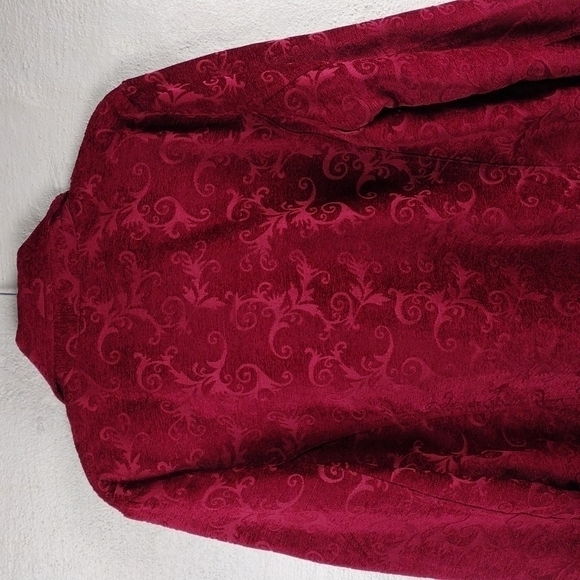 Croft & Barrow Deep Red Embroidered Tapestry Collared Button Front Jacket - Picture 12 of 16